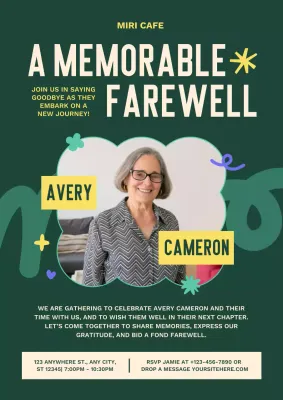 Green Modern Farewell Invitation Poster