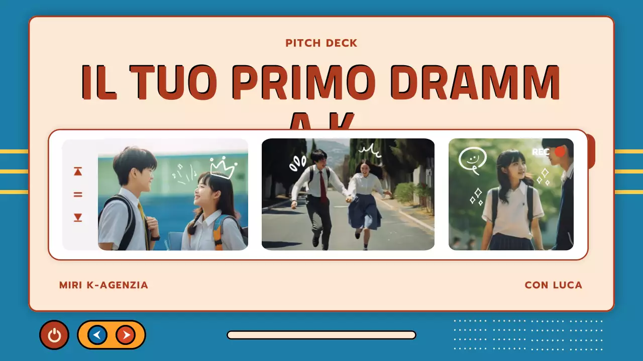 beige blue retro drama presentation