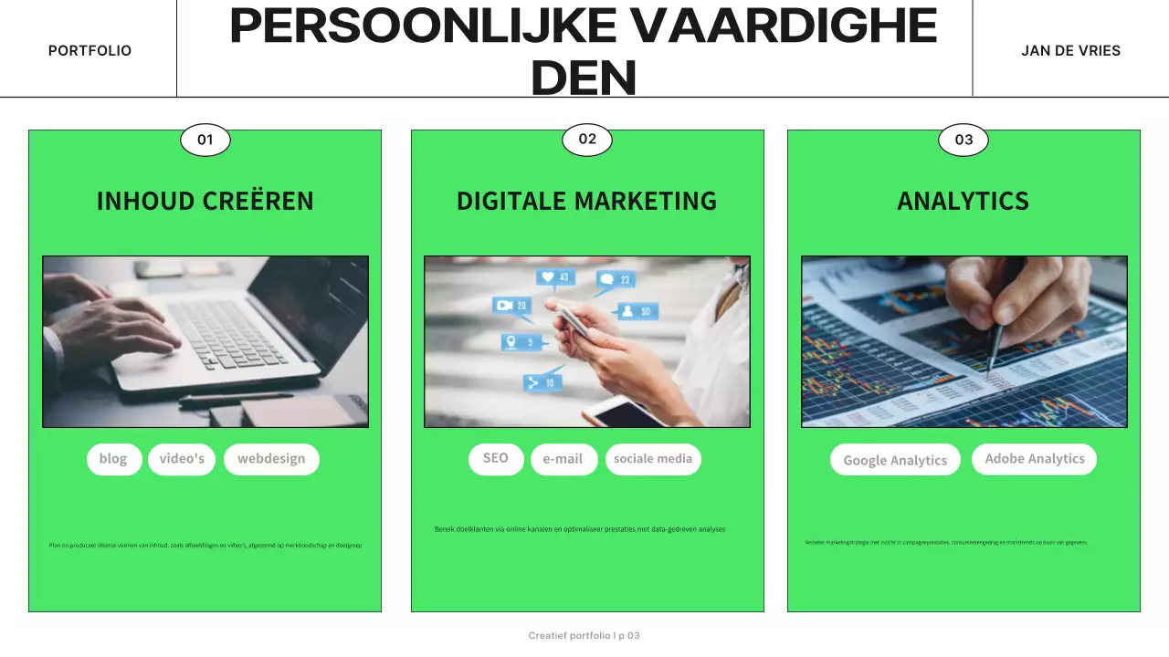 groen modern marketing portfolio