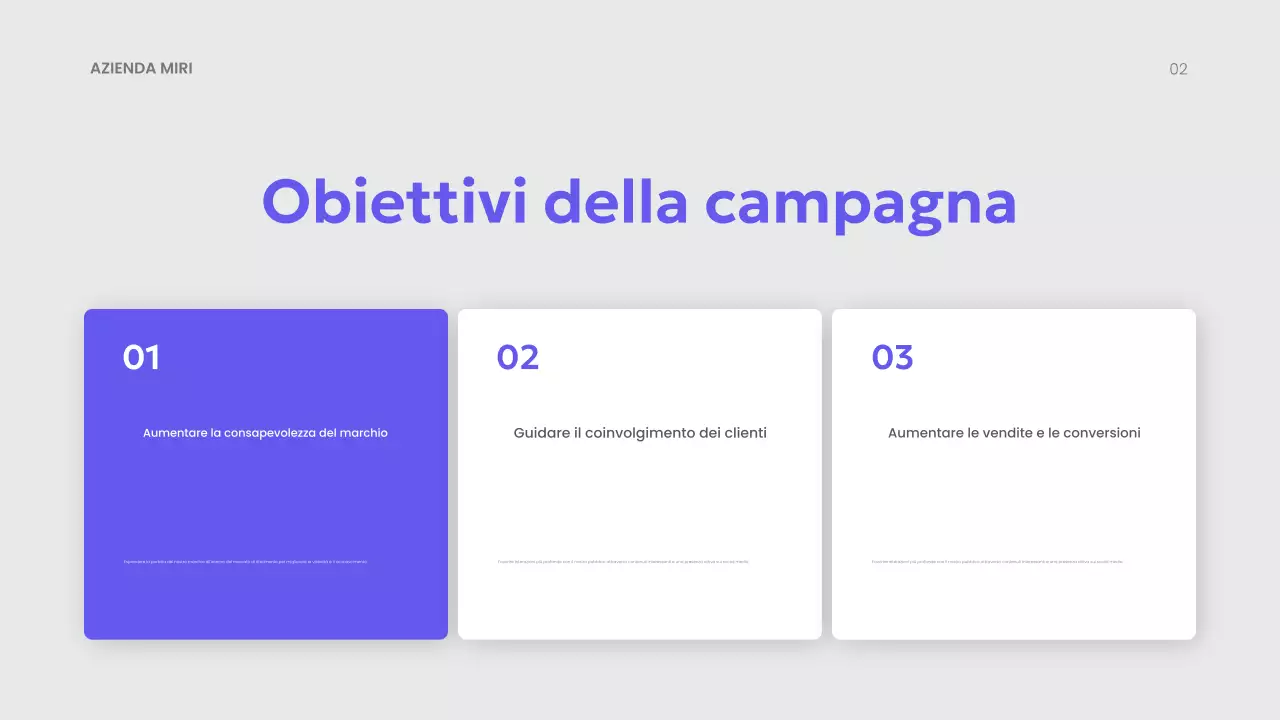 presentazione del piano di marketing moderno viola