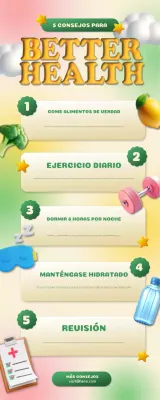 colorida guía moderna para una mejor salud infografía