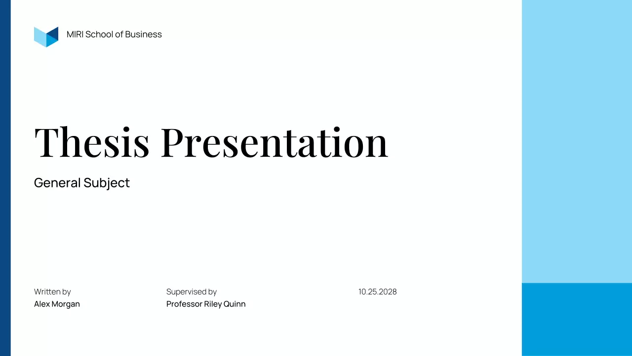 Blue Professional Thesis Presentation