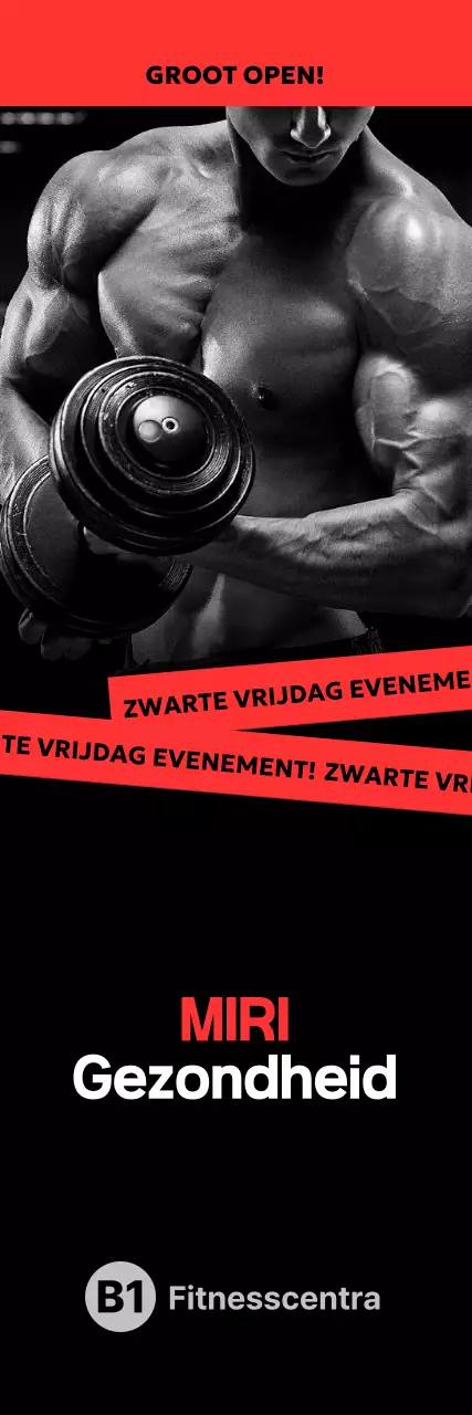 Zwarte stijlvolle fitnessadvertentie