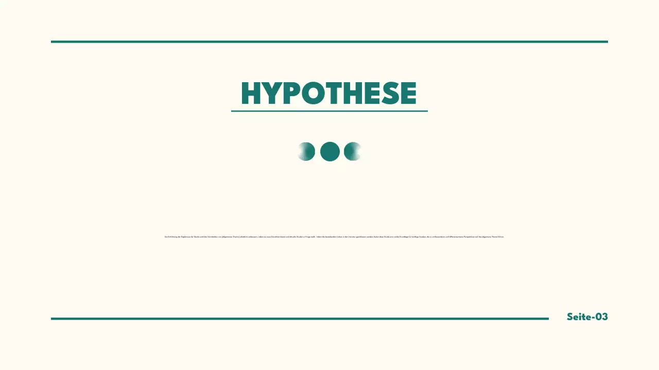 Minimalistische Thesenpräsentation in Grün