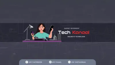 Grijs Modern Tech Channel Advertentie