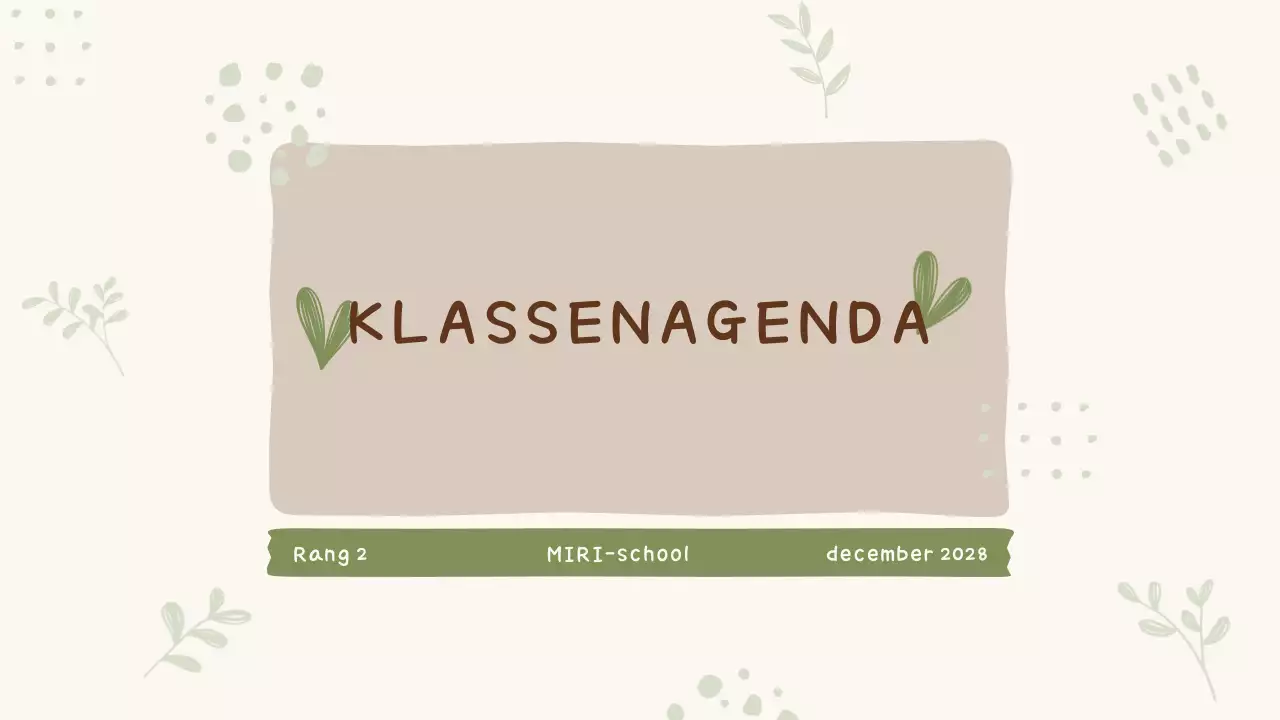 Schattige Pastel Klassikale Agenda Presentatie