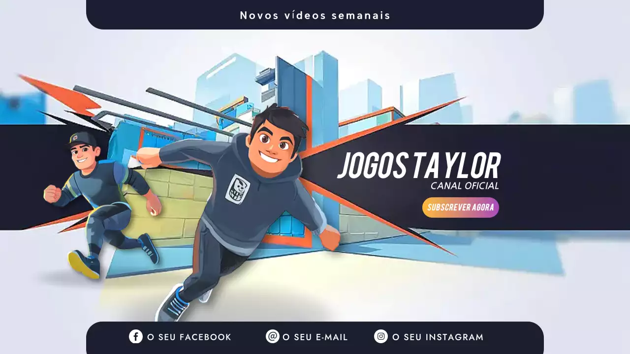 anúncio azul de jogos modernos
