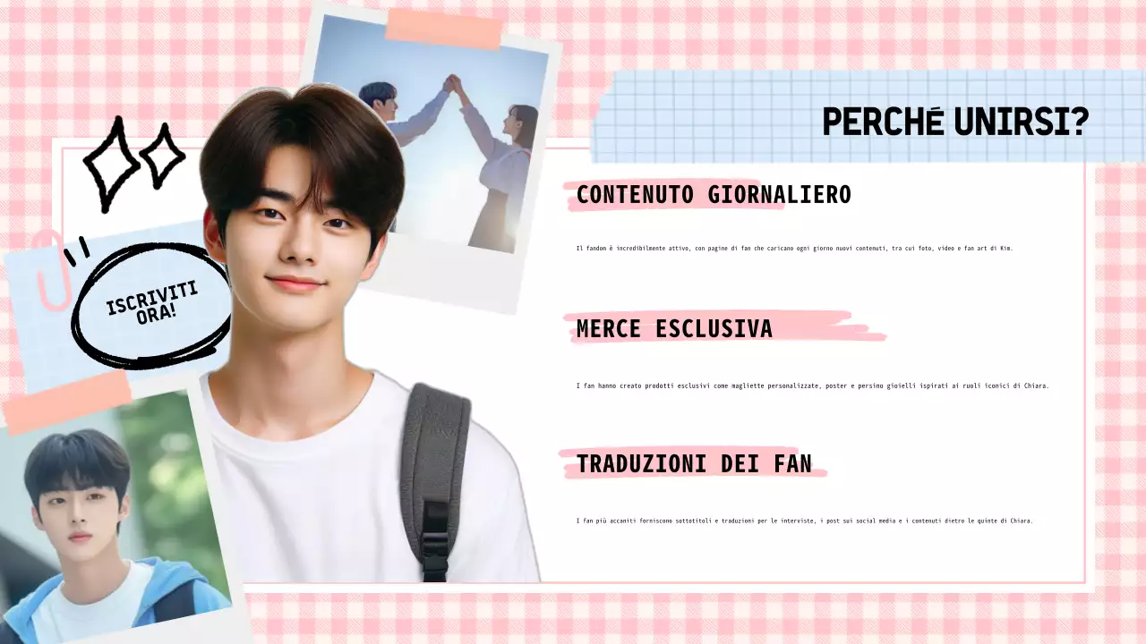 Presentazione del dramma K con scarabocchi rosa e blu pastello