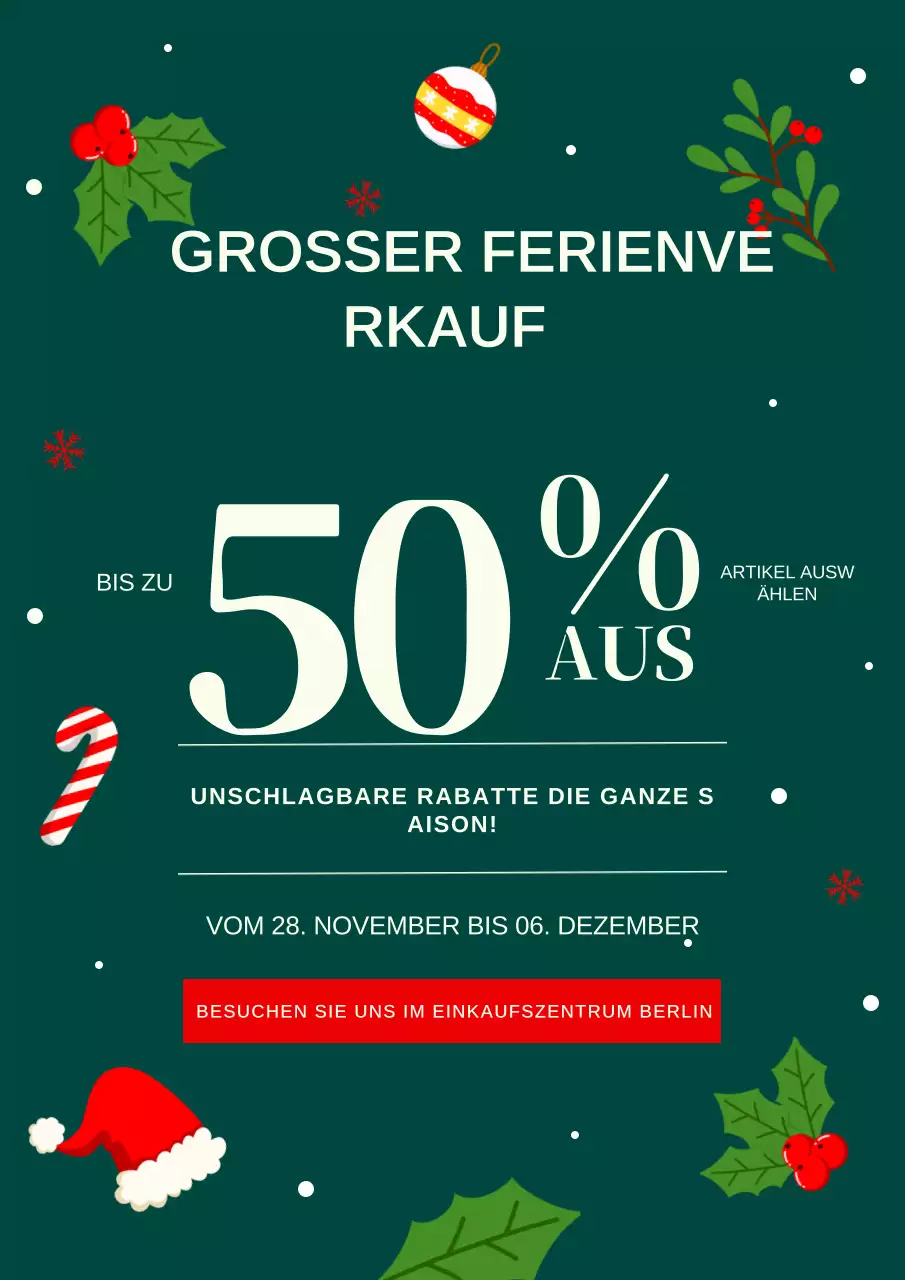 Grüner Festtagsverkaufsaktion