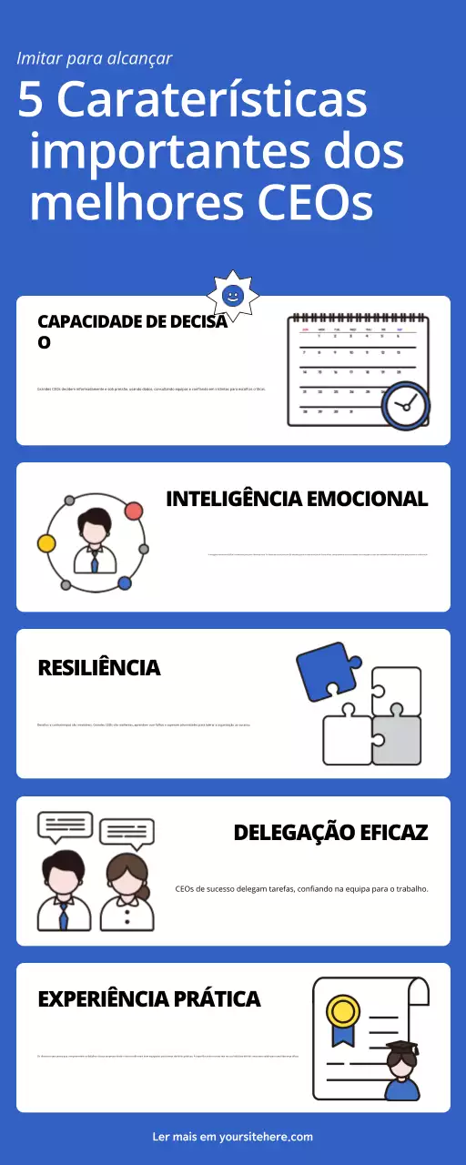 Guia de liderança moderna azul infográfico