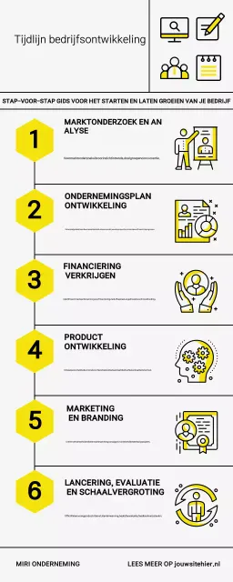 Minimalistische professionele tijdlijn infografieken voor bedrijfsontwikkeling