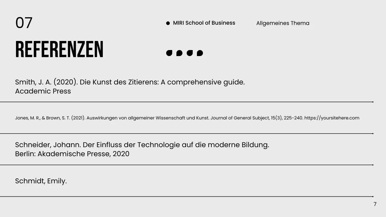 Schwarz und Weiß Minimal Thesis Werbung