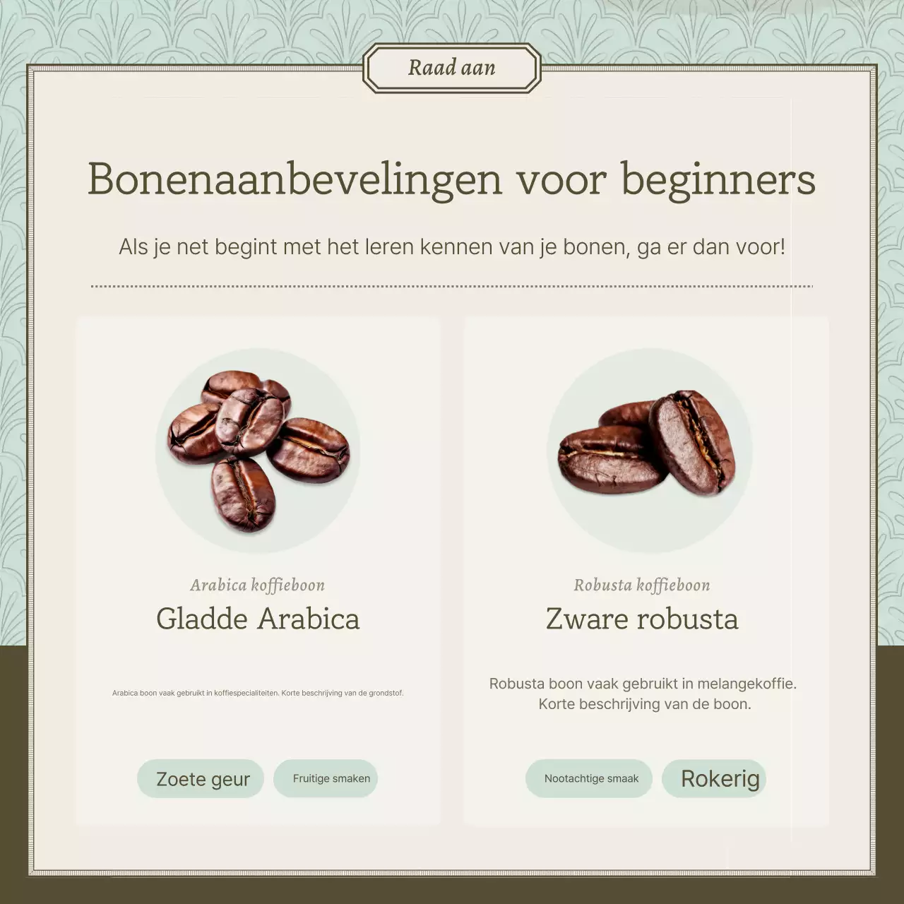 Promoot een vintage café in lichtblauw en bruin