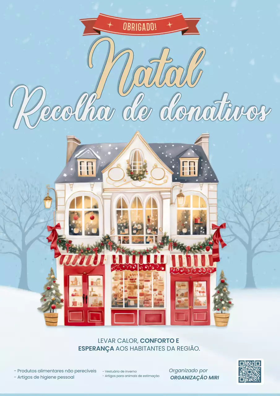 anúncio de Natal tradicional azul
