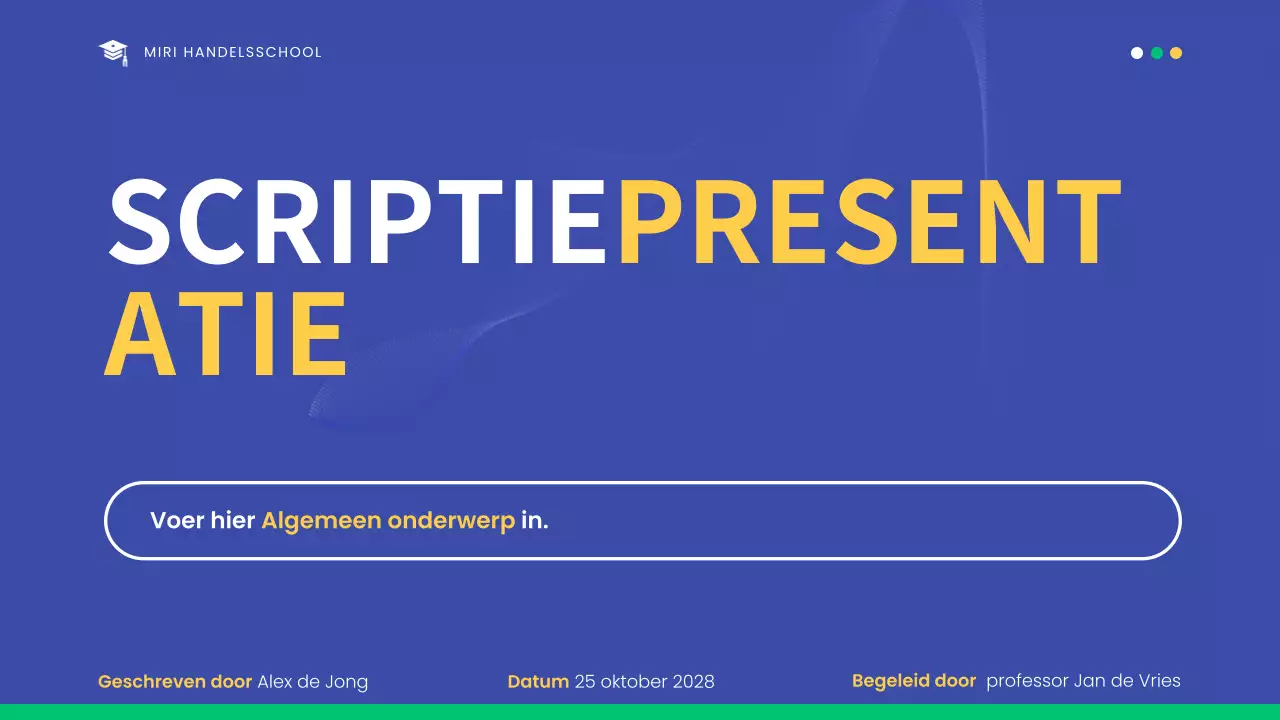 blauw modern scriptie presentatie