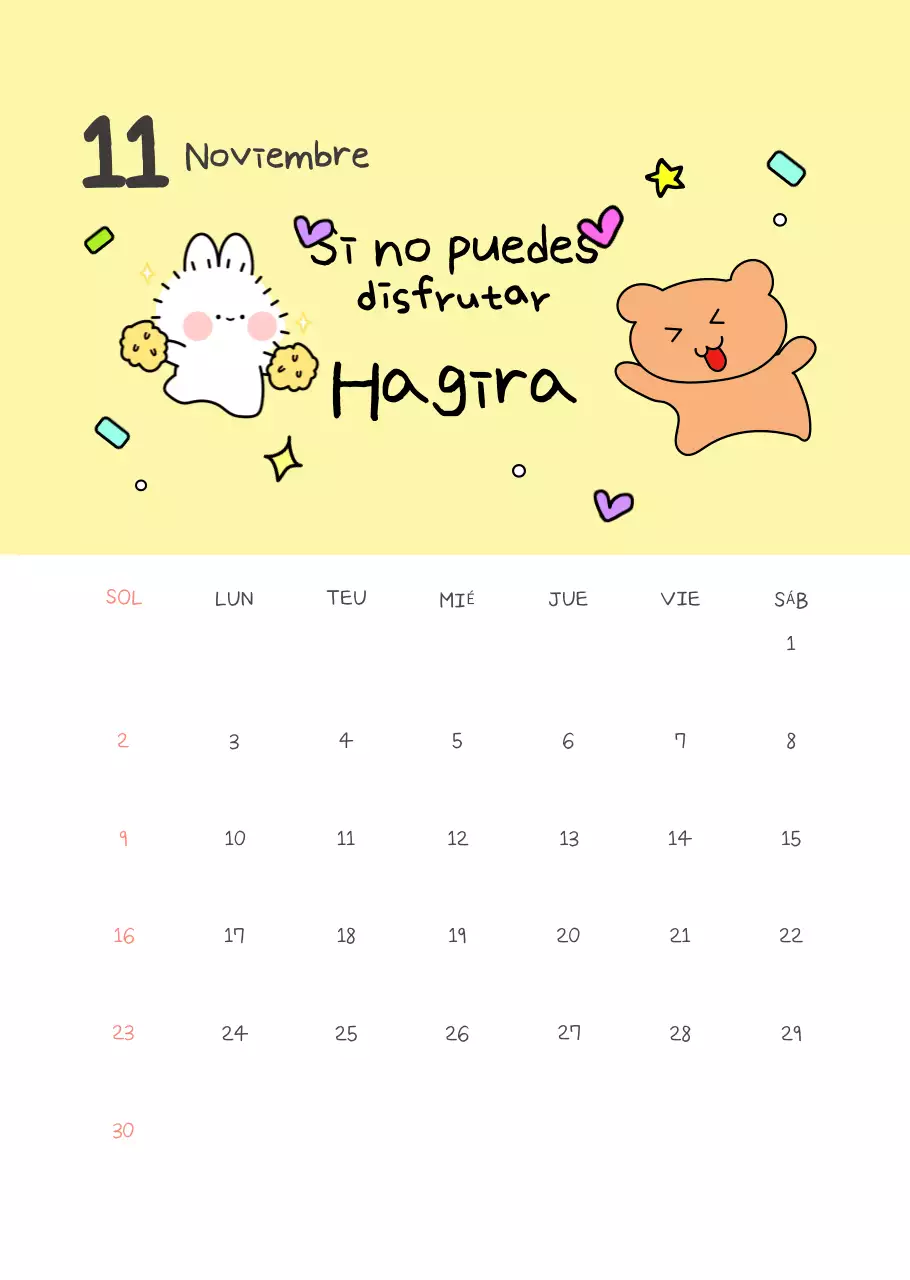 Calendario apretado amarillo Simple Office Worker