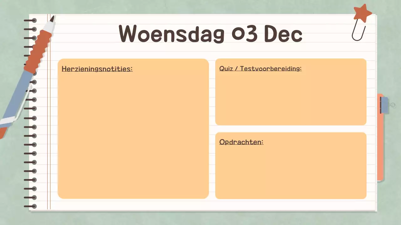 Eenvoudig Pastel Notitieboek Klasagenda voor School
