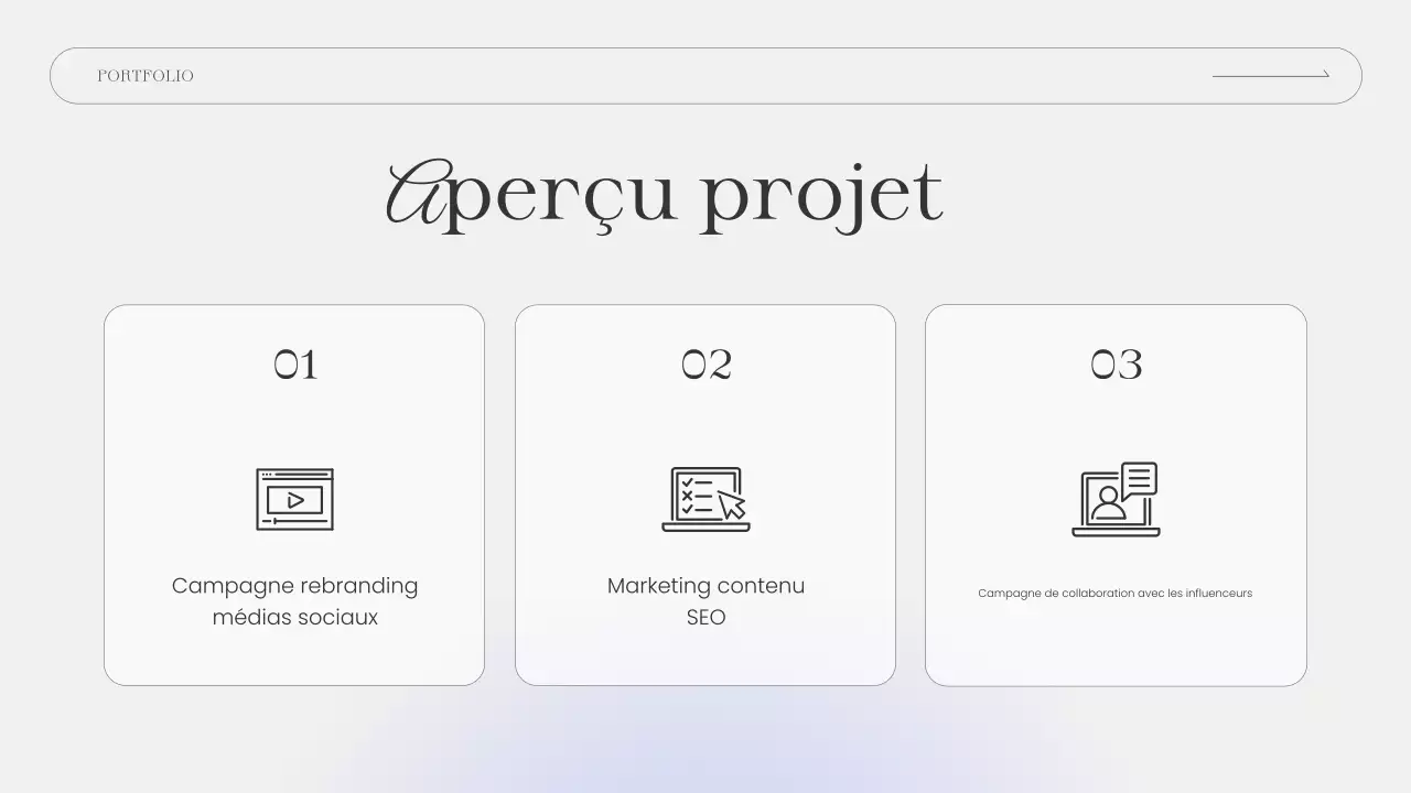 présentation d'un portefeuille moderne en gris