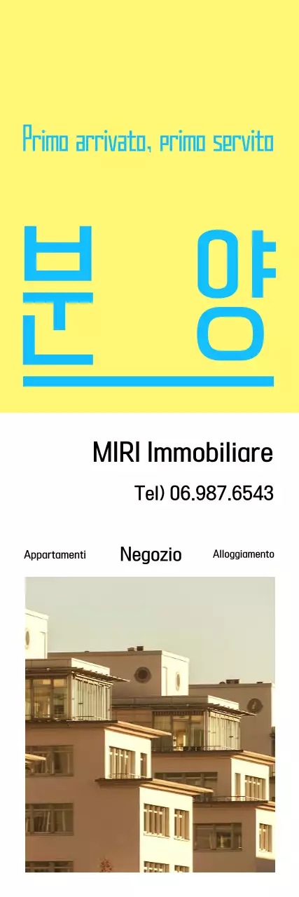 Annuncio immobiliare moderno in azzurro