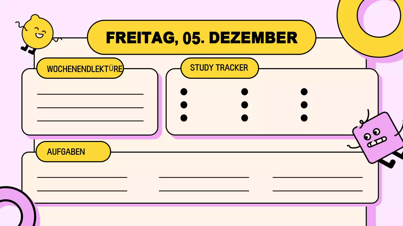 Rosa Gelb Verspielte Klasse Agenda Präsentation