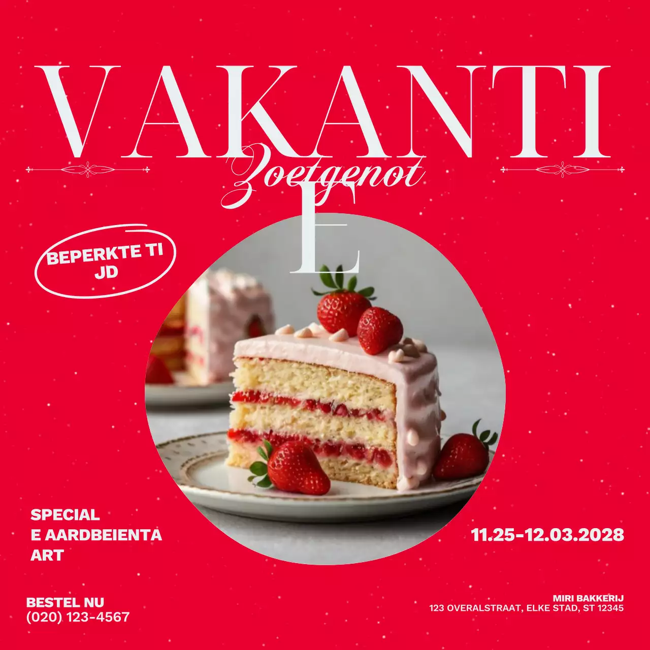 Rood Feestelijk Dessert Promotie