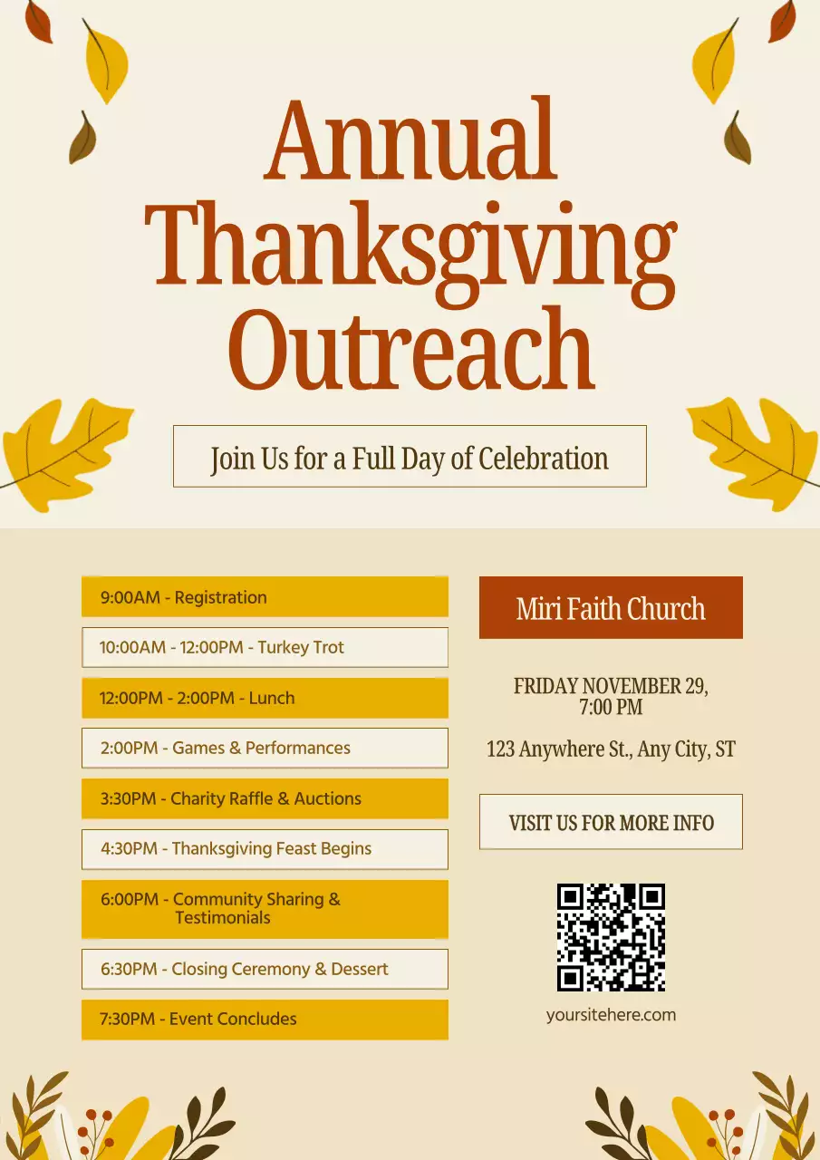 Beige Traditional Thanksgiving Event Poster