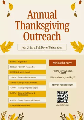 Beige Traditional Thanksgiving Event Poster