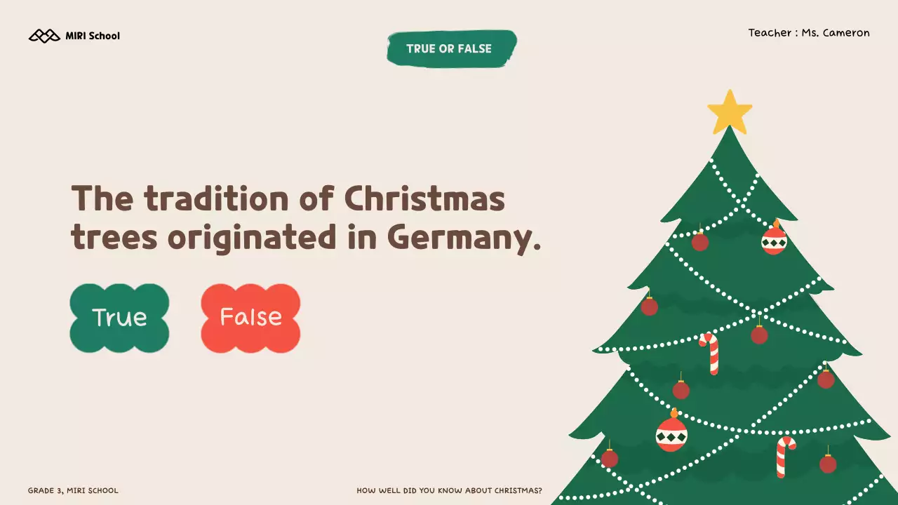 Illustrative Christmas quiz for kids and school students