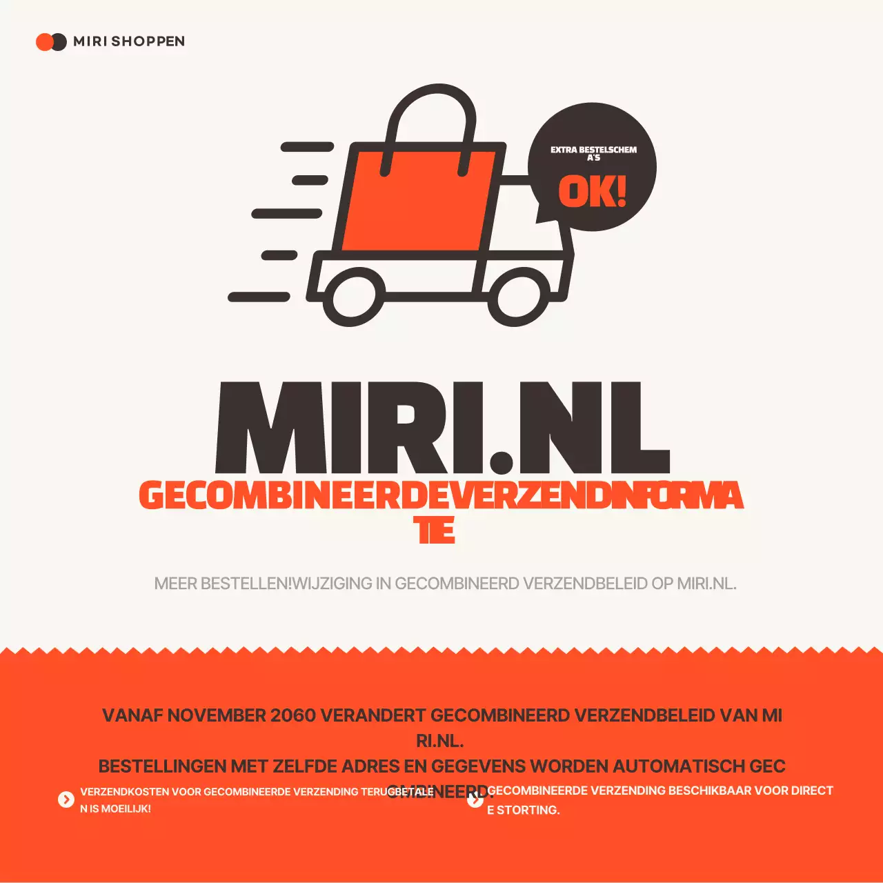 Promoot oranje eenvoudige verzendinstructies