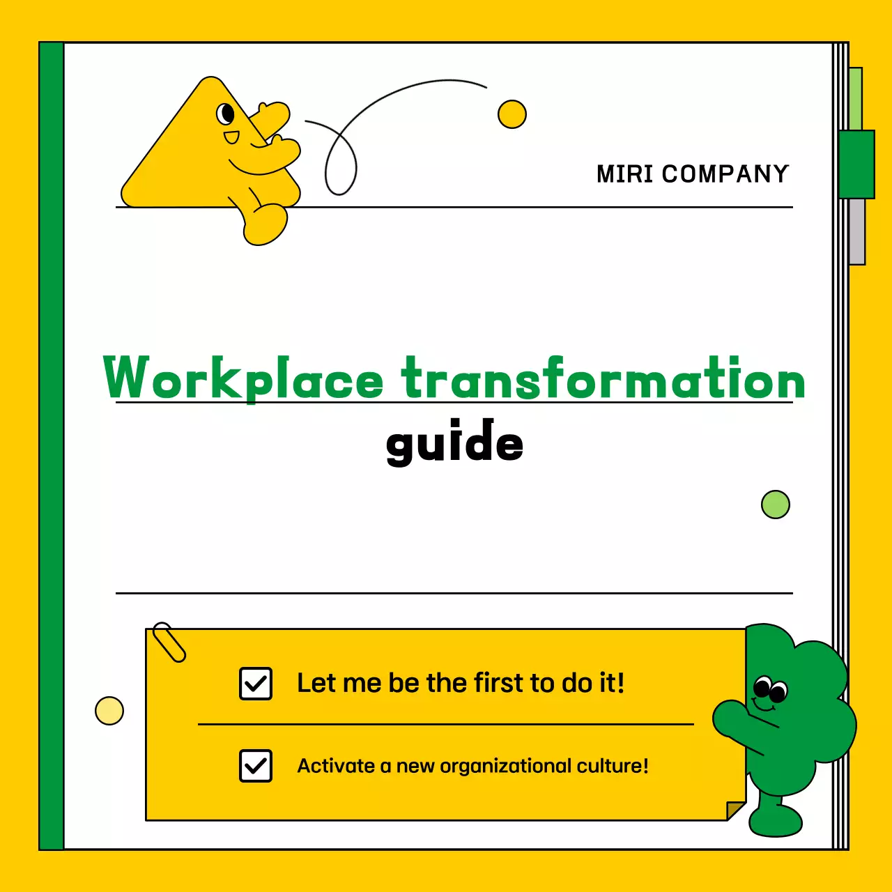 Guia de local de trabalho moderno amarelo Instagram Carousel