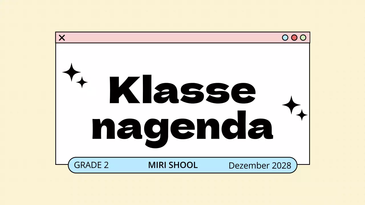 Minimalistische Pastell Klasse Agenda Präsentation
