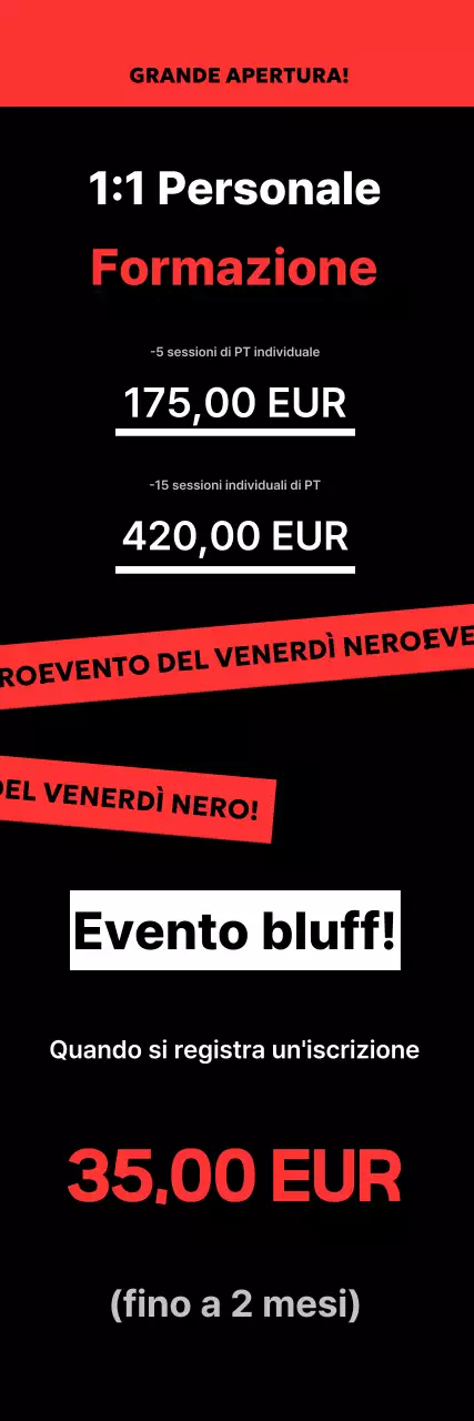 Annuncio fitness elegante nero