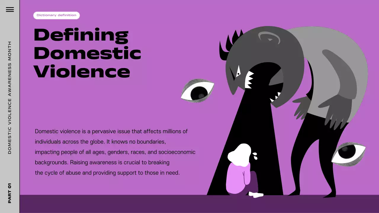 Purple Modern Violence Awareness Presentation