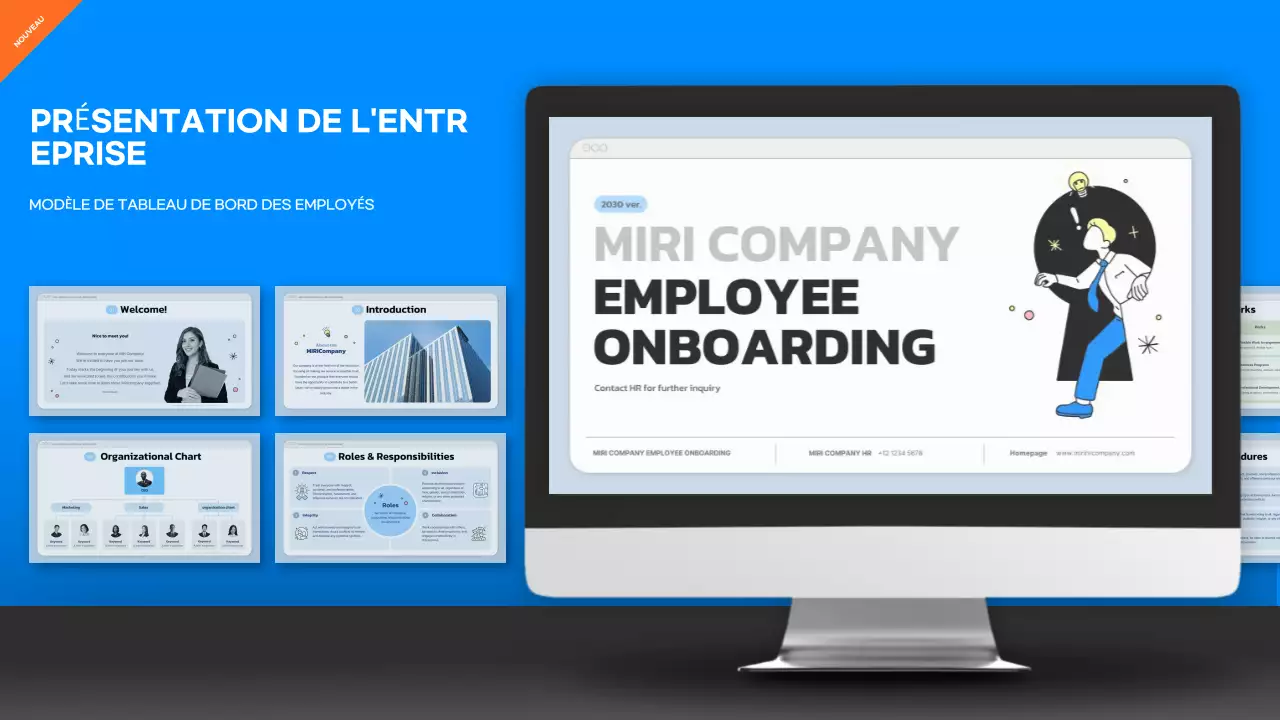 Présentation d'entreprise moderne de couleur bleue