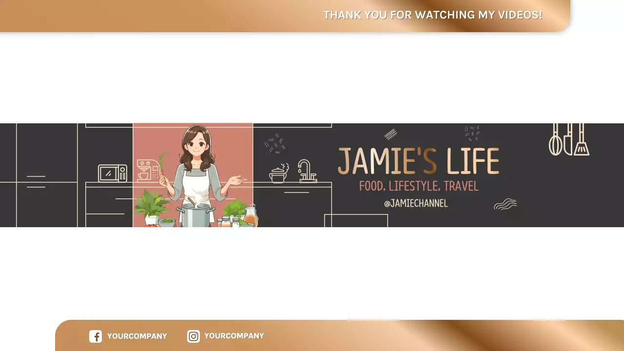 Brown Simple Cooking Vlog Banner YouTube Thumbnail
