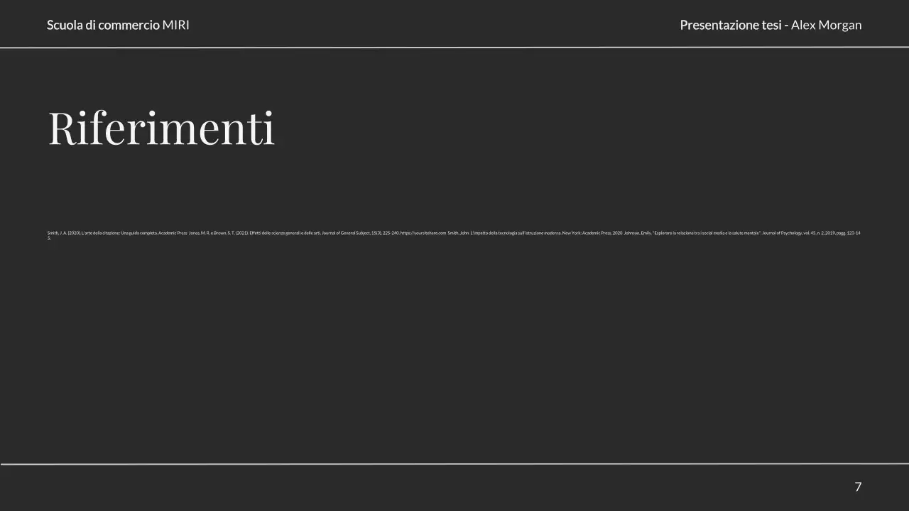 presentazione neutra ed elegante della tesi