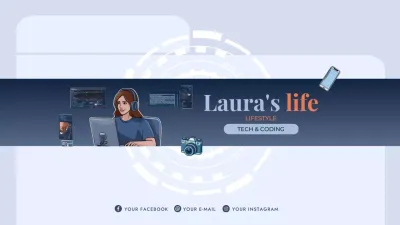 Blue Modern Tech Vlog YouTube Thumbnail