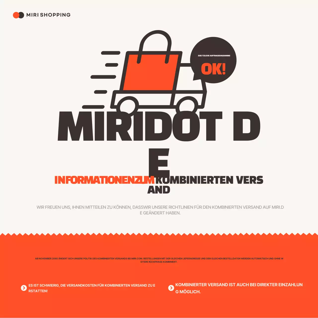 Orangefarbene einfache Versandanweisungen fördern