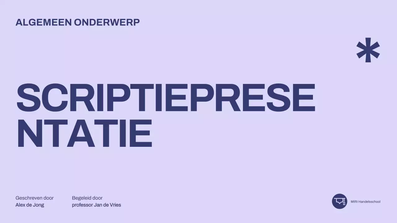paarse minimalistische scriptiepresentatie