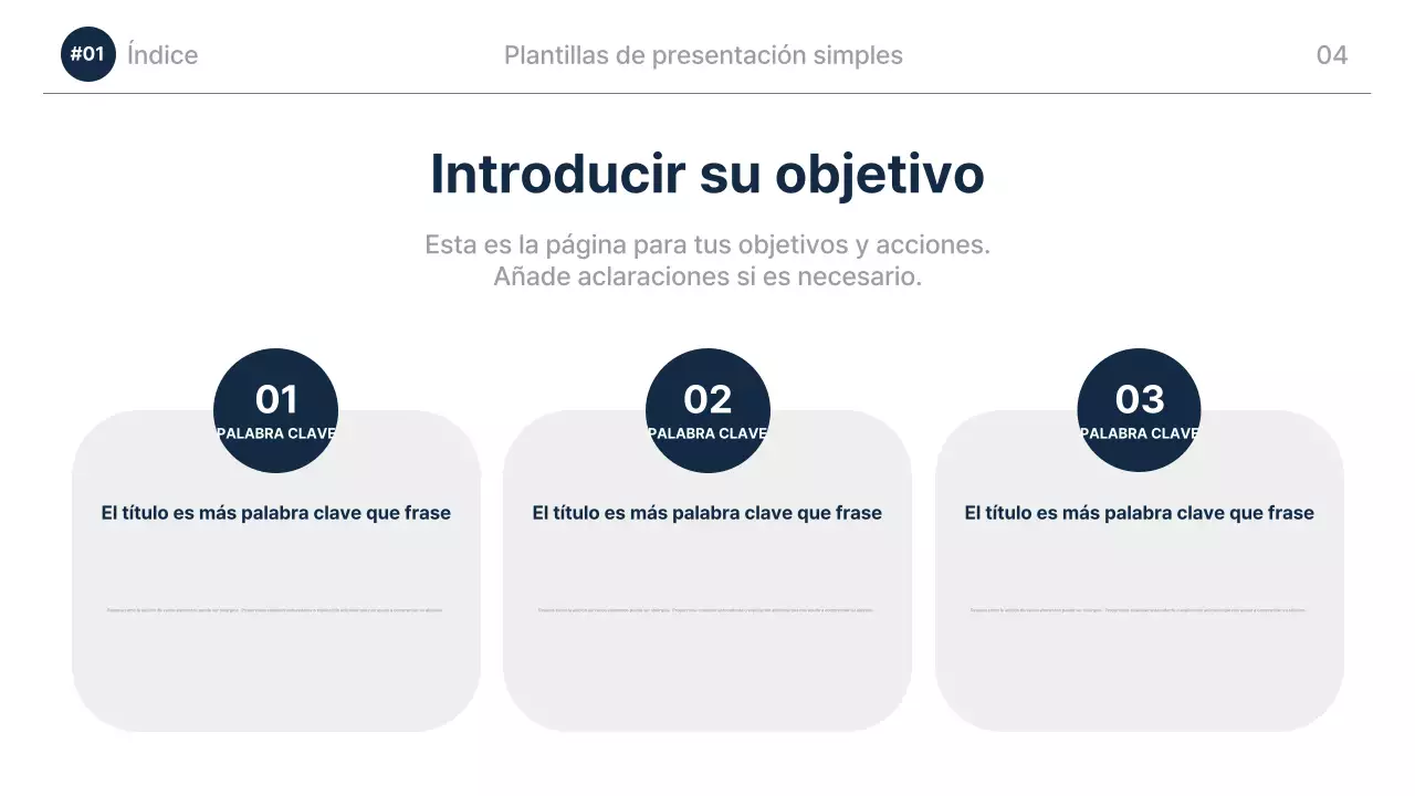 Azul Marino Presentación Moderna Descripción