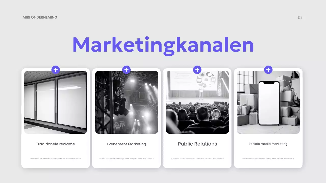 presentatie paars modern marketingplan