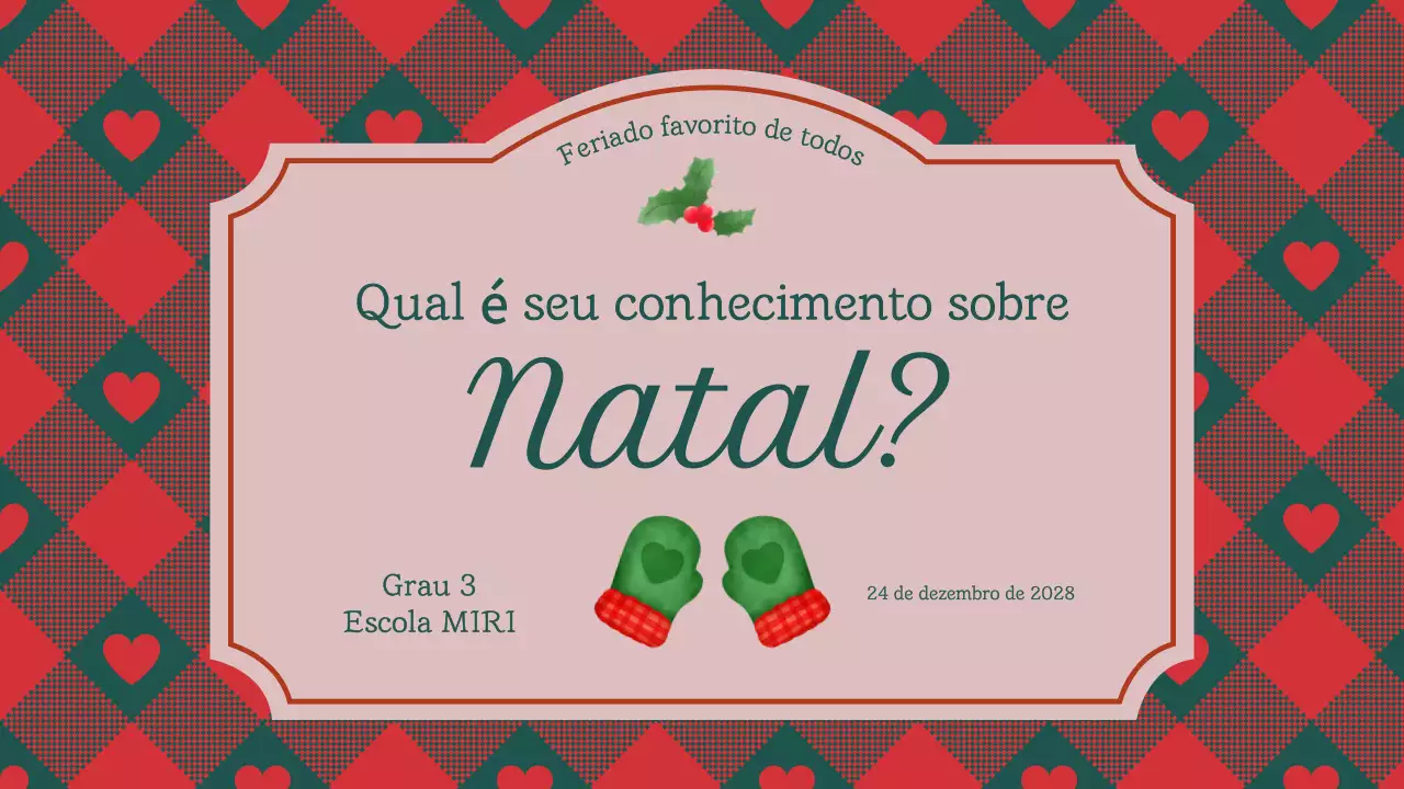 Quiz de Natal Clássico Vintage Tradicional