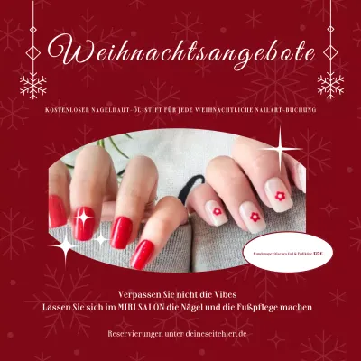 Rot Weiß Modern Weihnachten Angebot Social Media