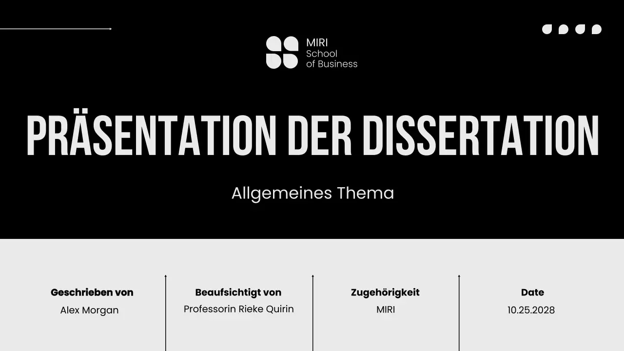 Schwarz und Weiß Minimal Thesis Werbung
