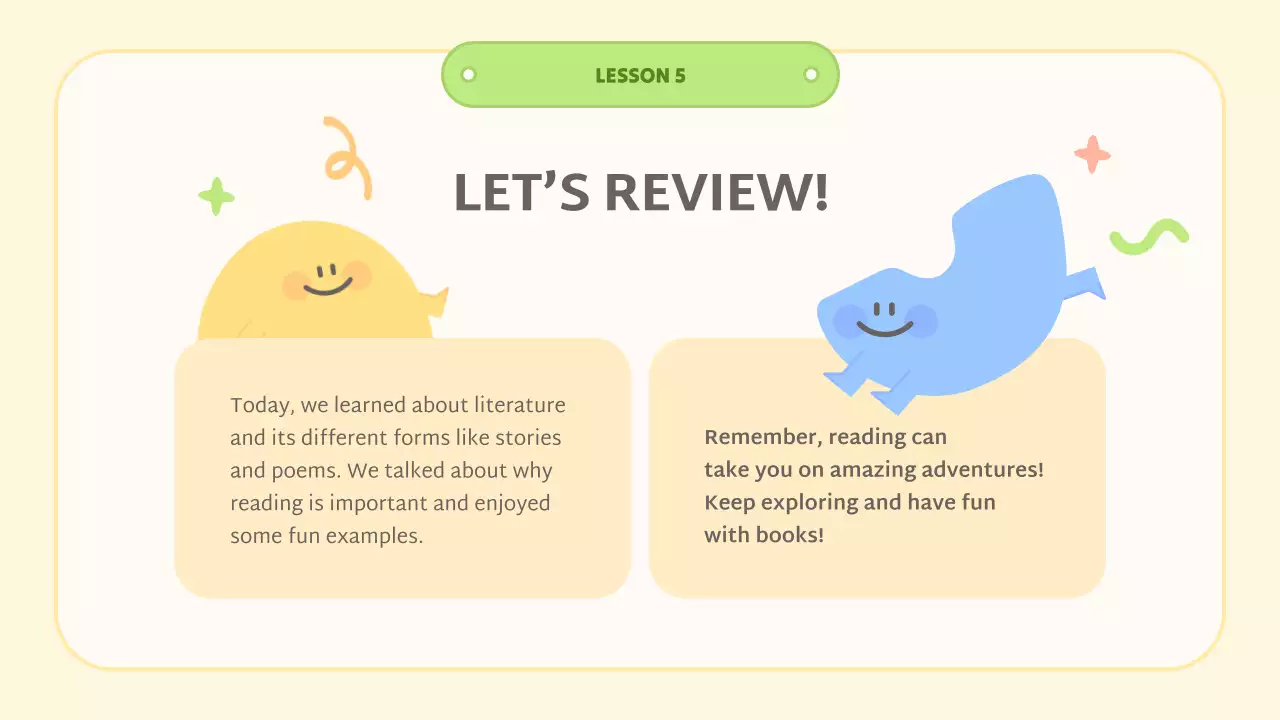 Blue Simple Literature Course Presentation