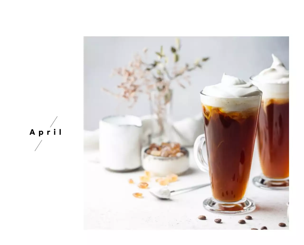 Grijze minimalistische koffiekalender