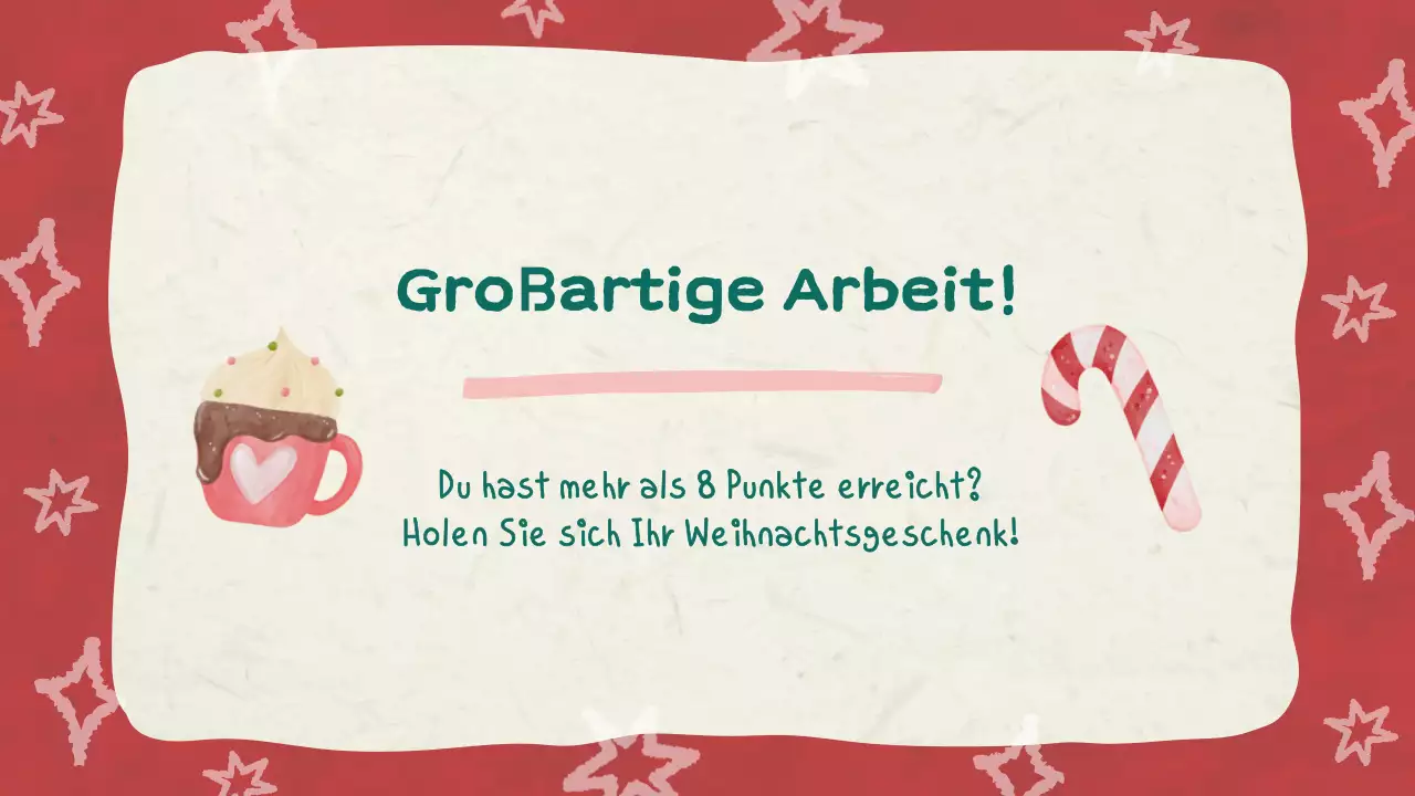 Rote Illustration Weihnachts-Quiz Diashow