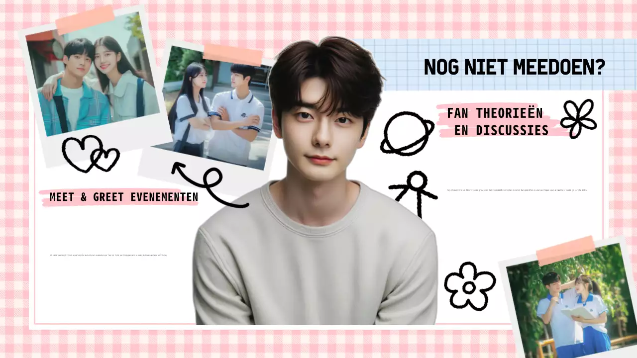 Pastelroze en Blauwe Doodle K-Drama Presentatie