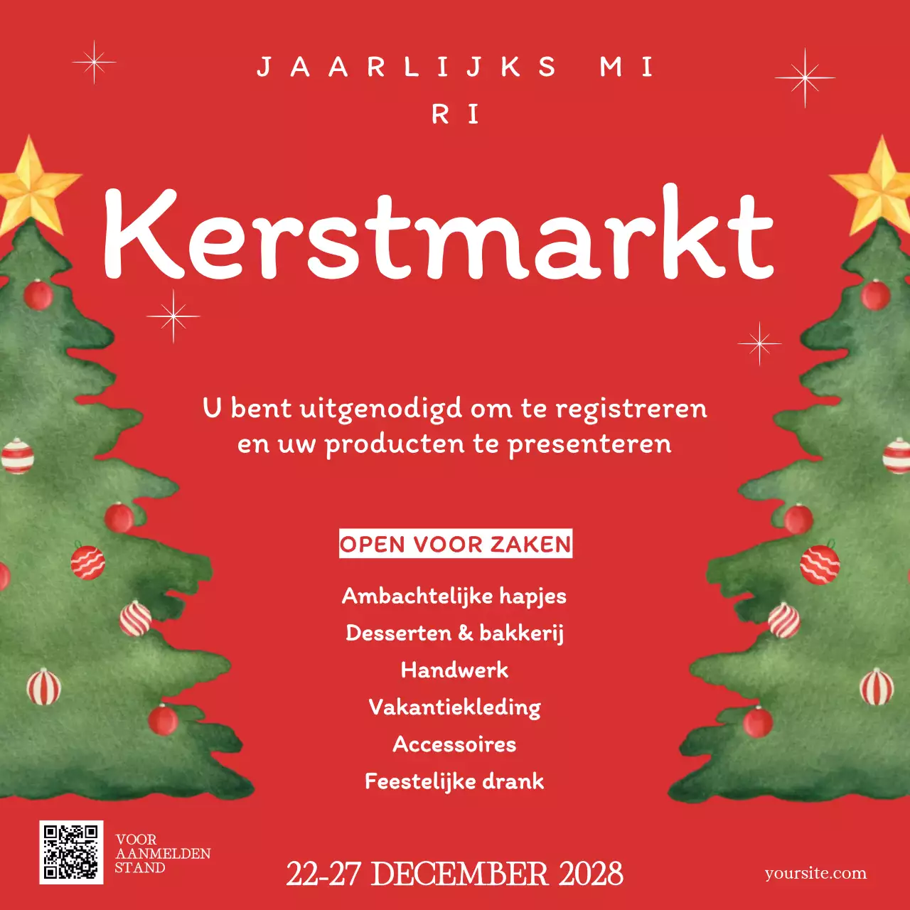 Rode traditionele vakantie-uitnodiging