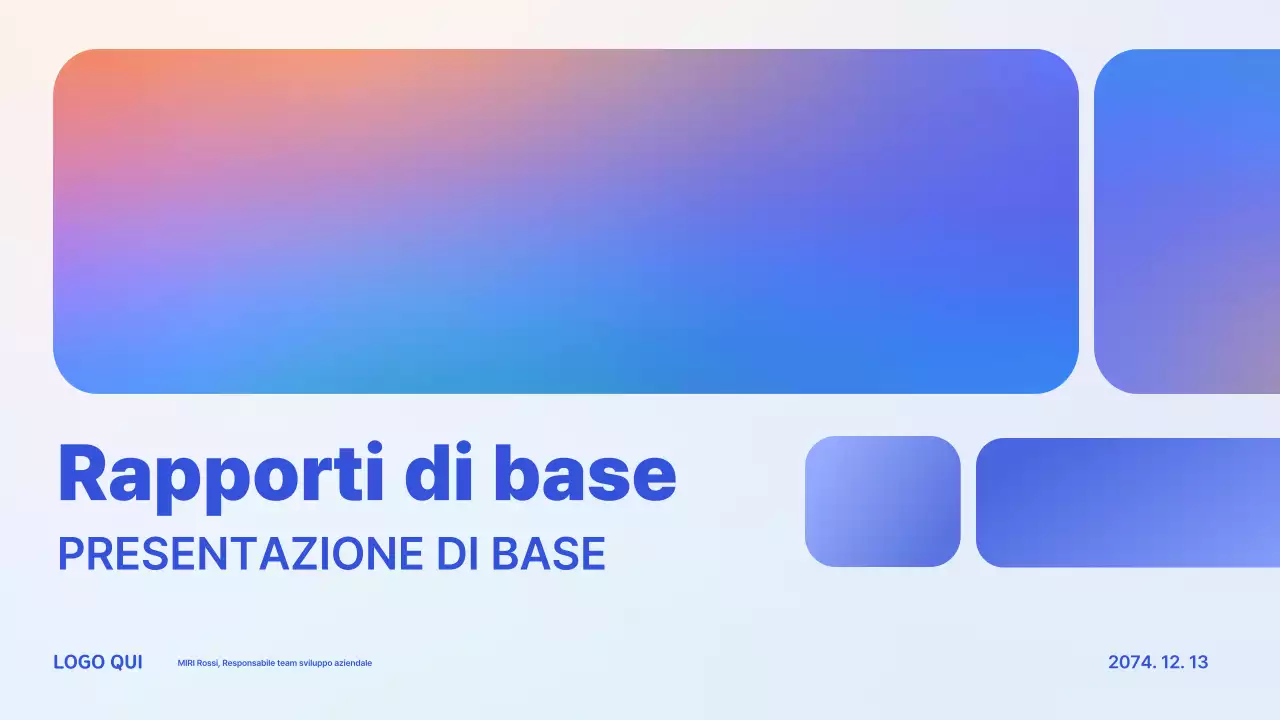 Passaggio delle informazioni di default del report blu